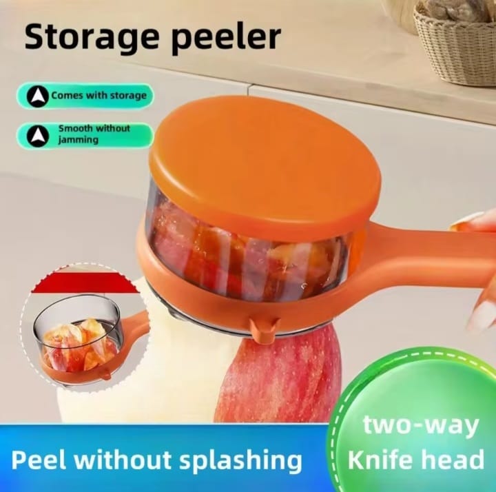 Vegetable Peeler with Built-in Catch Cup