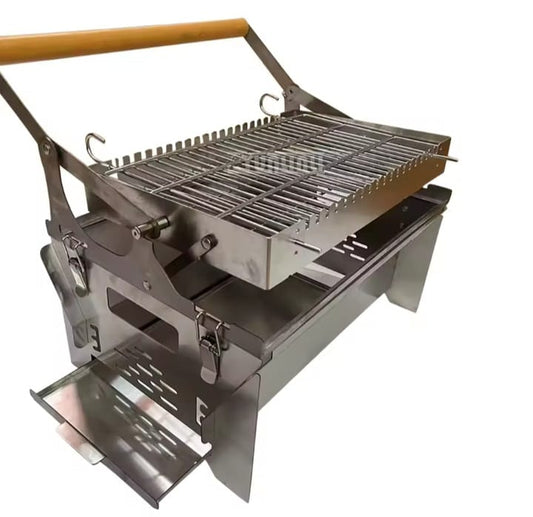 Rotating Mesh BBQ Grill – Foldable Outdoor Braai