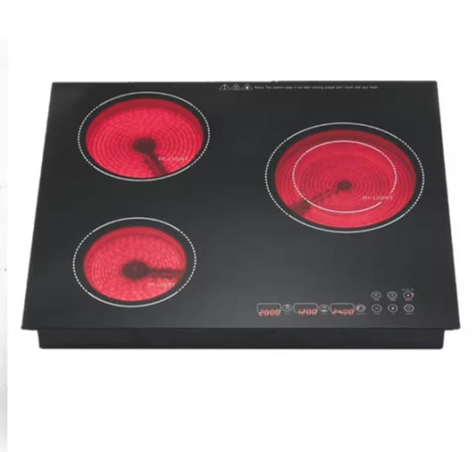 C33 3-Burner Ceramic & Induction Hob – 5300W Built-In Cooktop