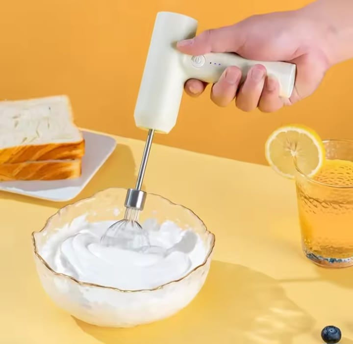 Wireless Electric Hand Whisk – USB Rechargeable 3-Speed Egg Beater