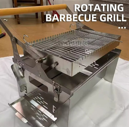 Rotating Mesh BBQ Grill – Foldable Outdoor Braai