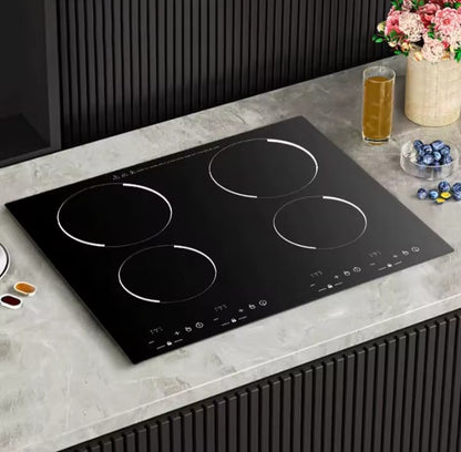 6000W 4-Burner Ceramic Induction Hob – Premium Built-In Cooktop with 7-Layer Safety