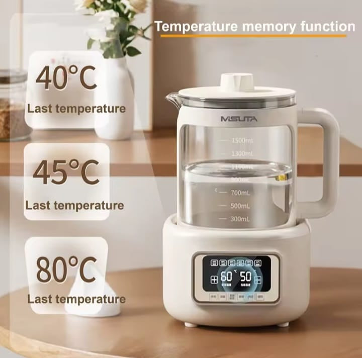MISUTA 1.5L Smart Baby Kettle – 72-Hour Thermostatic Milk Warmer