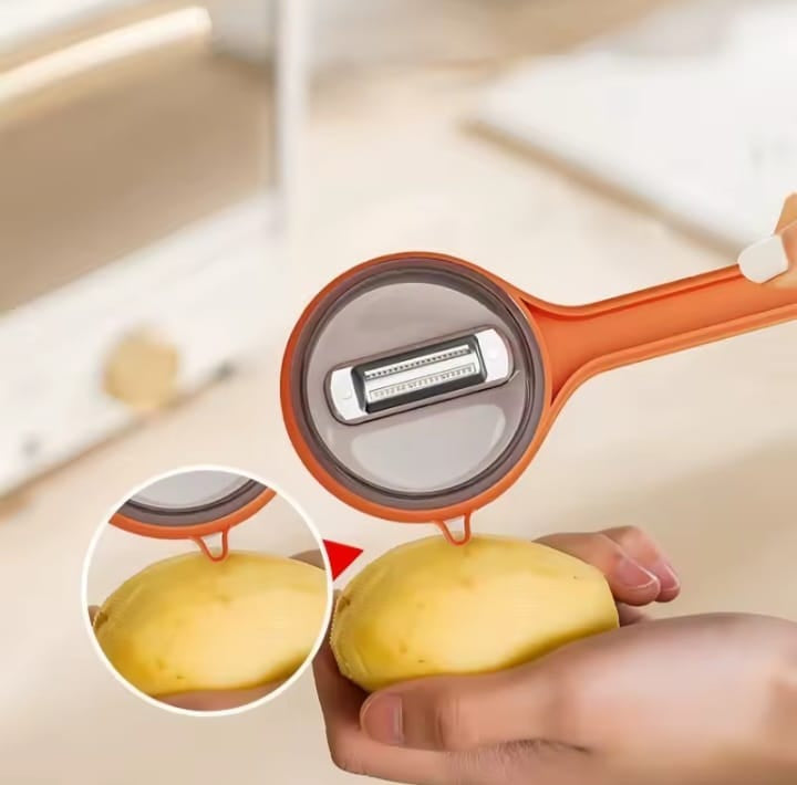 Vegetable Peeler with Built-in Catch Cup