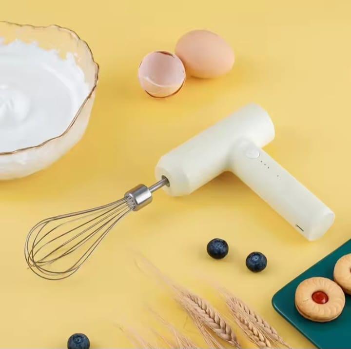 Wireless Electric Hand Whisk – USB Rechargeable 3-Speed Egg Beater