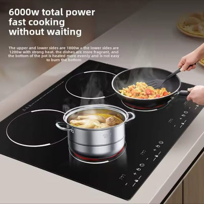 6000W 4-Burner Ceramic Induction Hob – Premium Built-In Cooktop with 7-Layer Safety