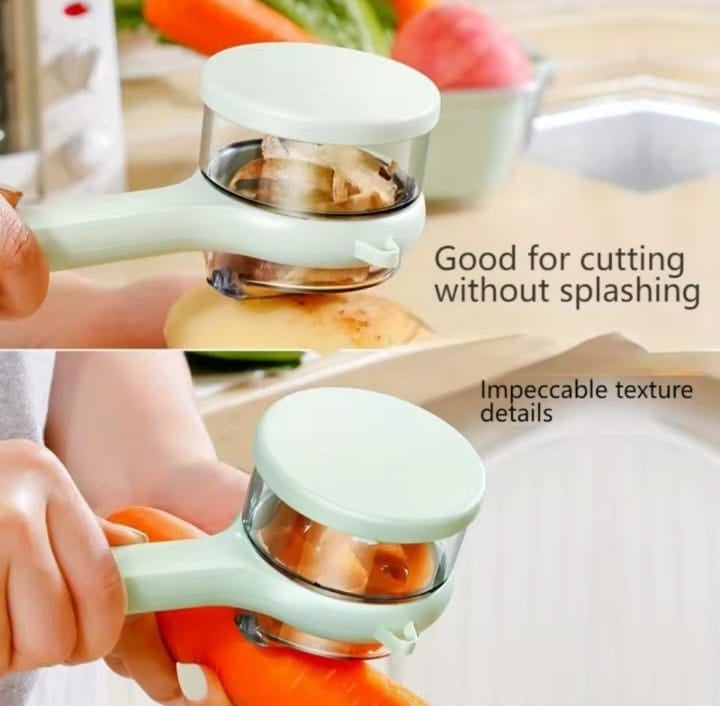 Vegetable Peeler with Built-in Catch Cup