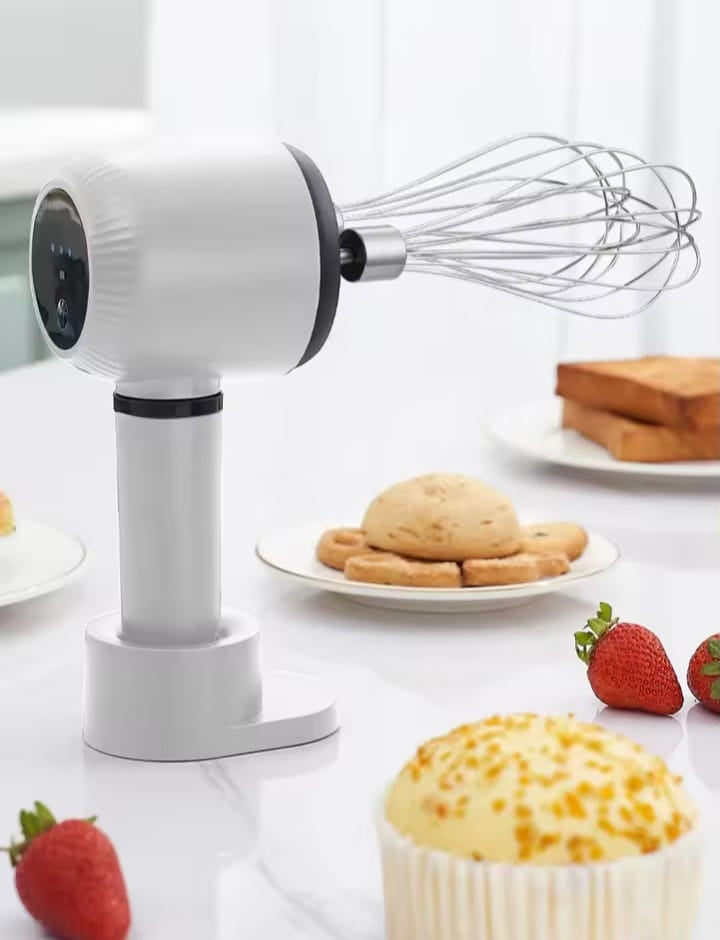Wireless Twin-Head Electric Hand Mixer – 1200mAh USB-C Rechargeable Egg Beater