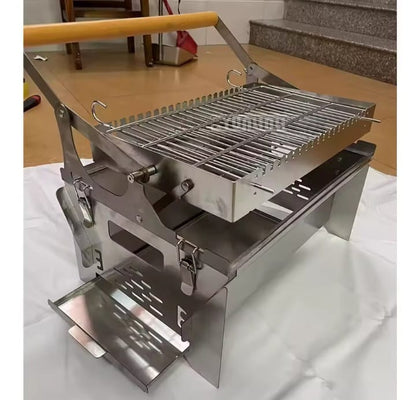 Rotating Mesh BBQ Grill – Foldable Outdoor Braai