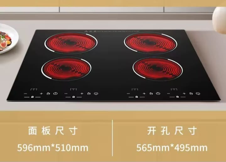 6000W 4-Burner Ceramic Induction Hob – Premium Built-In Cooktop with 7-Layer Safety