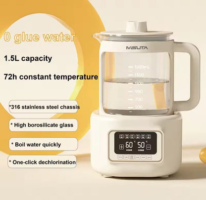 MISUTA 1.5L Smart Baby Kettle – 72-Hour Thermostatic Milk Warmer