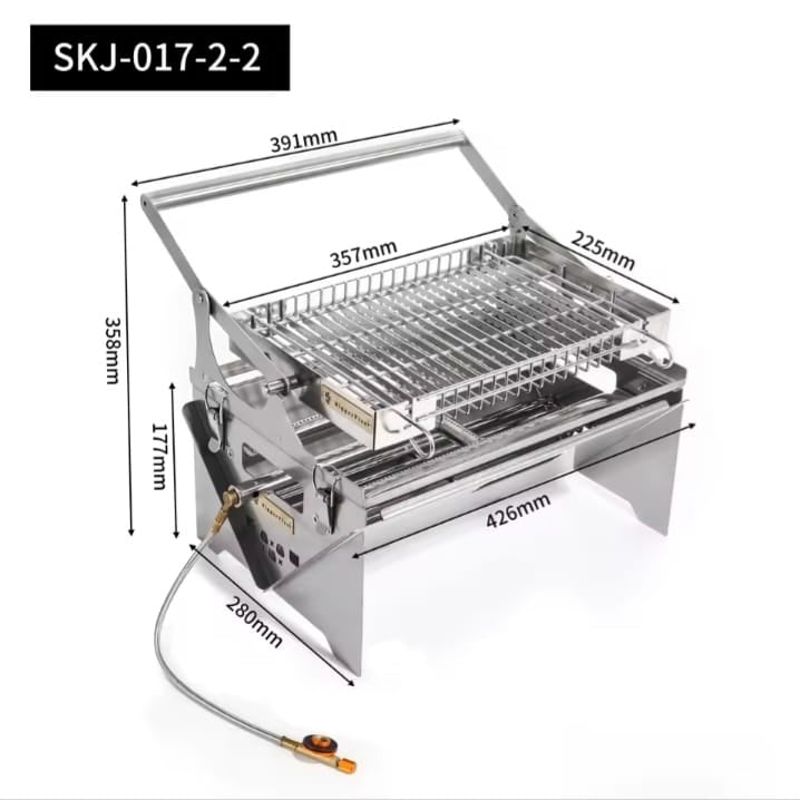 SKJ-017 Gas & Charcoal Outdoor Flip Grill System – Professional Braai Station