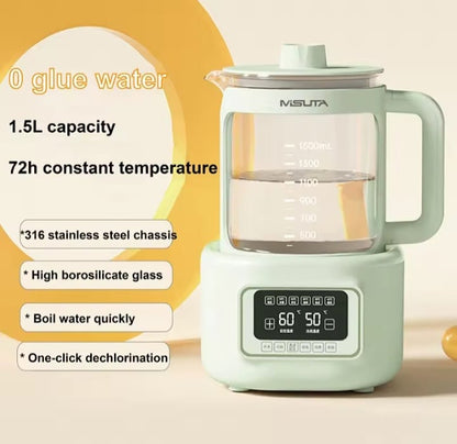 MISUTA 1.5L Smart Baby Kettle – 72-Hour Thermostatic Milk Warmer