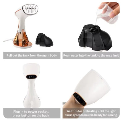 Tinsol 1800W Handheld Steam Iron – Rose Gold Garment Steamer 320ml