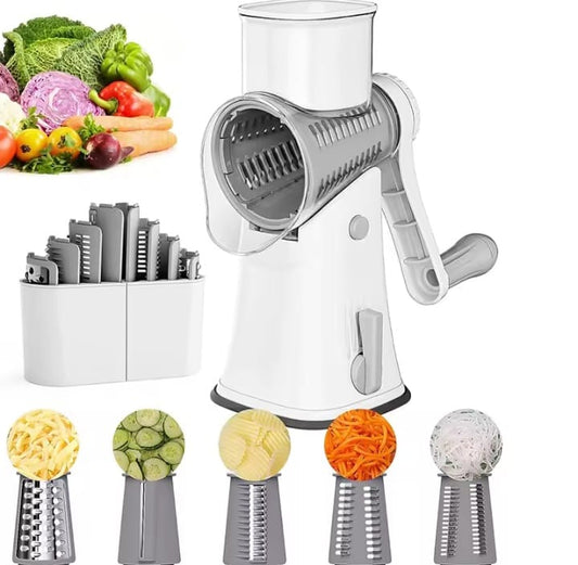 Premium All-Stainless Steel Rotary Cheese Grater & Slicer